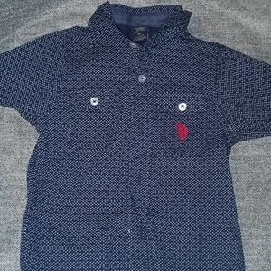 U.s. polo, 4t button down short sleeve shirt, navy